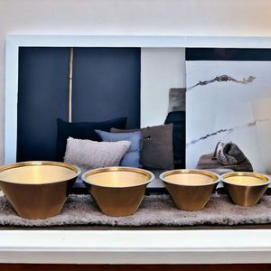Modern Stainless Steel Large Gold Bowl Vase (52 cm)