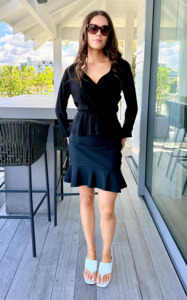 RUBY/LIAM Black Wrap Top