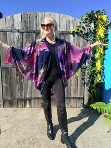 AUGUSTINE/CHARLO - Pink/Navy Floral Kimono