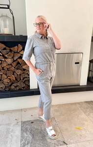Tops: JULIETTE HOGAN Grey Jumpsuit