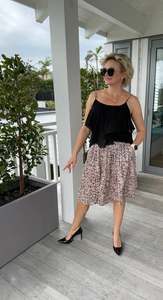 Skirts Shorts: JULIETTE HOGAN Pink/White Floral Skirt