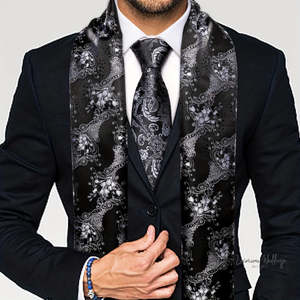 Groomsman Gifts: Elegant Satin Scarf & Necktie Set for Men - 100% Polyester, Woven Details
