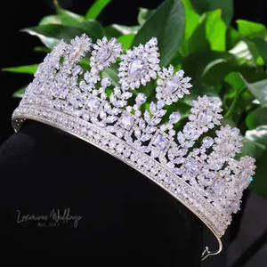 Crowns Tiaras: Luxury CZ Zircon Crown - Wedding Queen Party