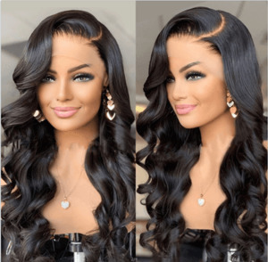Hair Accessories: Long Black Lace Front Wig
