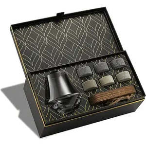 Groomsmen Gifts: The Connoisseur's Set - Whiskey Stones & Crystal Nosing Tasting Glass
