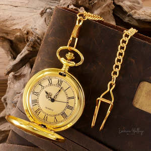 Vintage Pocket Watch - Zinc Alloy Case, Quartz Movement, Waterproof