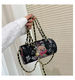 Graffiti Cylindrical Leather Zipper Crossbody Bag