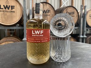 Gift Pack LWF Distilling – Barrel Rested Rum 500ml 40% & 2 x 300ml glasses