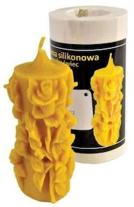 Silicone mould - Candle with roses (H-11cm)