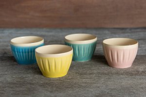 Products: Four-pack of Beakers (Small) - Lyttelton Pottery