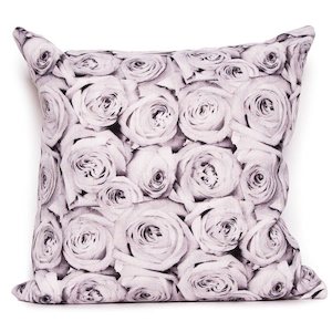Floral Cushions: Roses - Black