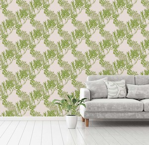 Grevillia Wallpaper - Scent/ Lummers Pink/ Apple