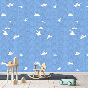 Coastal Wallpapers: The Waves Wallpaper - Pacific/Regatta