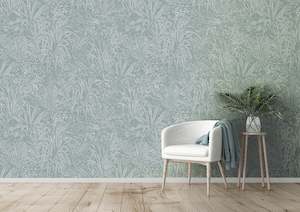 Botanical Wallpapers: Jungle Wallpaper - Mineral Green/Moon