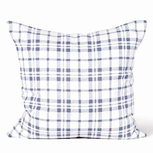 Blue Cushions: Buffalo Plaid Cushion - Denim