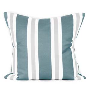 Green Cushions: Hampton Stripe Cushion - Mediterranean