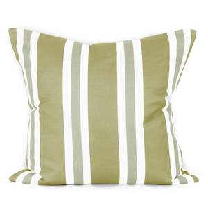 Green Cushions: Hampton Stripe Cushion - Chartreuse