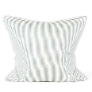 Green Cushions: Park Stripe Cushion - Forest