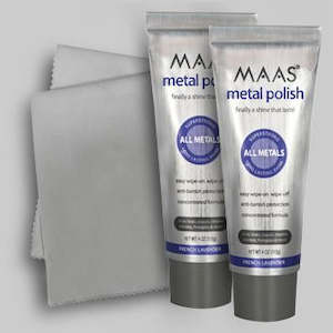 Silver Polish: MAAS Metal Polish: 2 Large 113g tubes plus FREE standard microfiber cloth