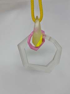 Maca Links: Links Necklace, 5 Links on a burgundy speckled cord