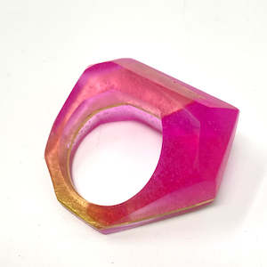 Rings: Inner Link Ring, Raspberry Pink and Silver