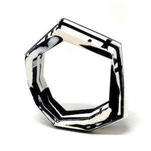 Bangle Links: Maca Links Wide Bangle Link Zebra