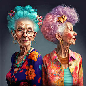 A Collection Of Prints And Reproductions: Outrageous Geriatrics - Mavis still likes Mauve