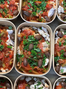 Lite Chicken Spaghetti with Olives