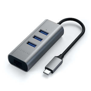 Hubs: Satechi USB-C 2-in-1 3 Port USB 3.0 Hub & Ethernet (Space Grey)