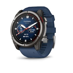 Wearables: Garmin Quatix 8 51 mm AMOLED Sapphire (Titanium bezel with captain blue silicone band)