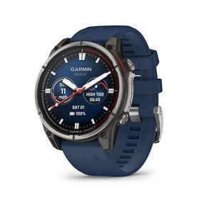 Wearables: Garmin Quatix 8 47 mm AMOLED Sapphire (Titanium bezel with captain blue silicone band)