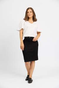 M433 Georgia Skirt - Black Denim