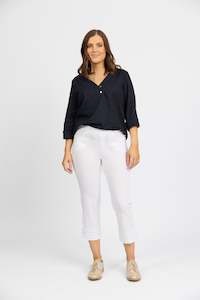 Jeans: M6245 Mercy Crop in Faille - White