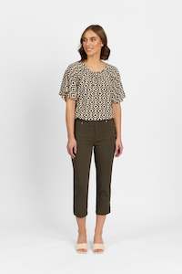 Jeans: M6245 Mercy Crop in Faille - Khaki