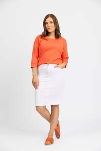 Denim: Georgia Skirt - White Denim