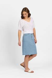 Georgia Skirt - Chambray Denim