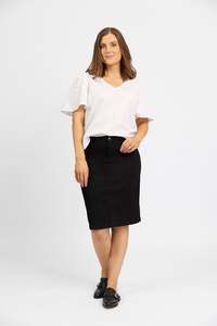 Georgia Skirt - Black Denim