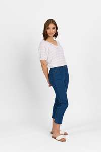 Denim: Ryder Crop Pant - Blue Wash Denim