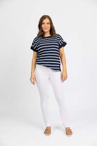 Denim: California Pull-On Jeans - White Denim