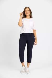 Mercy Crop in Faille - Navy