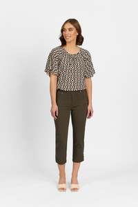 Mercy Crop in Faille - Khaki