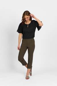 Roam Crop in Faille - Khaki