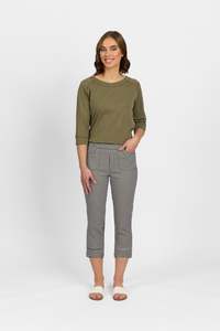 Roam Crop in Faille - Gingham