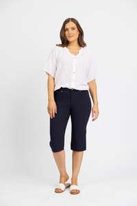 Snap Short in Faille - Navy