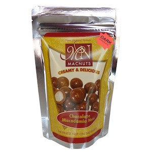 Products: Dark Chocolate Macadamia Nuts 120g - MacNut Macadamias - New Zealand's Top Macadamia Nut Orchard