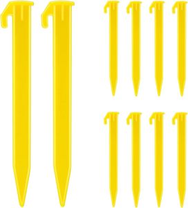 Products: 10 Pack Plastic Tent Stakes Heavy Duty Beach Tent Pegs Canopy Stakes for Camping Gardening Backpacking Tent Pegs Spike Hook for Outdoor Garden Decorations Lawn Tarp Sand Stakes for Beach (Yellow) - Gear that lasts, Extra 10% Off at Checkout macorjagroup