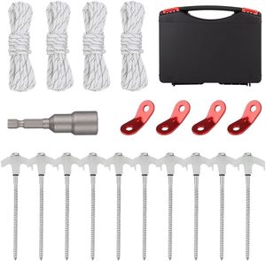 10 Pack Tent Stakes Heavy Duty Metal, 8 inch Tent Pegs Drillable Ground Anchors &hellip;