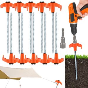10 Pcs 8 Inch Screw in Tent Stakes Tent Pegs Heavy Duty, Camping Stakes for Infl&hellip;