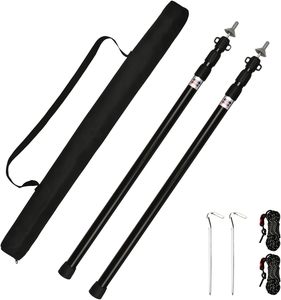 Products: 2pcs Camping Tent Poles, 95-234cm Telescoping Pole Adjustable, Thicken Aluminum Alloy Tarp Poles Support Rods Beach Shelter Tarp Awning Pole for Hiking Camping, Black - No-fuss performance, Get More for Less macorjagroup