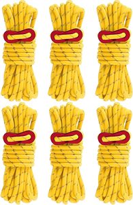 Products: 6 Pack 4mm Outdoor Guy Lines Reflective Tent Cords Lightweight Camping Rope with Aluminum Cord Adjuster Tensioner Pouch for Tent Tarp, Canopy Shelter, Camping, Hiking, Backpacking (Yellow) - Rugged performance, More Save More macorjagroup